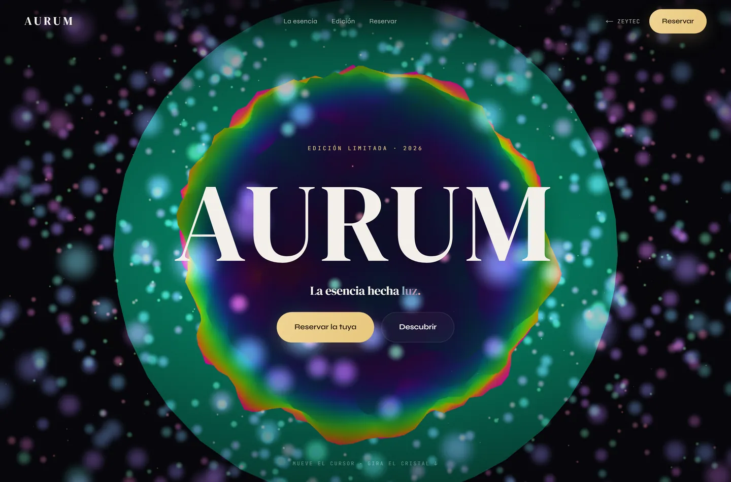 Captura del sitio de AURUM